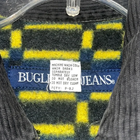 Vintage Bugle Boy Denim Barn Jacket Fleece Lined Corduroy Collar Size M - Picture 5 of 12